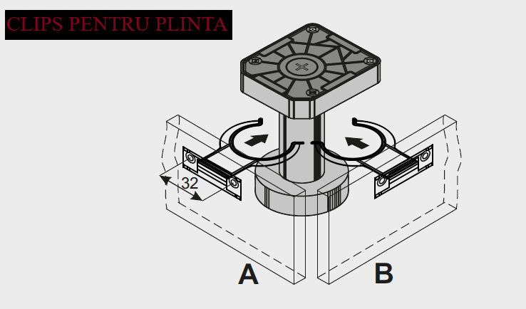 instalare clips plinta